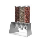 EZ-SERV® 1.3 Gal. 3-Container Grey Metal Tabletop Dispenser with Acrylic Tray